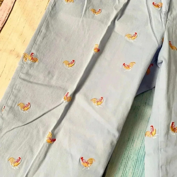 Larry Levine cropped pants with embroidered roosters - Picture 7 of 10